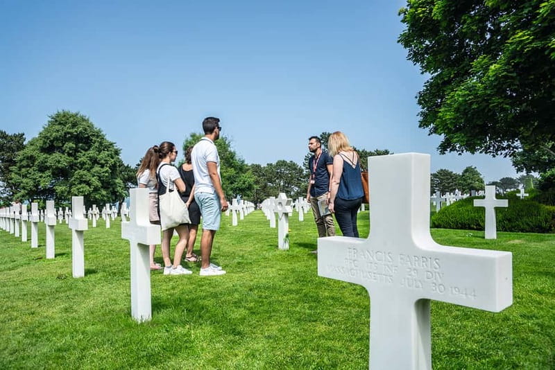 Caen: Guided D-Day Sites Tour & Caen Memorial Museum Ticket - Normandy American Cemetery at Colleville-sur-Mer: guided focus at a place meant for quiet