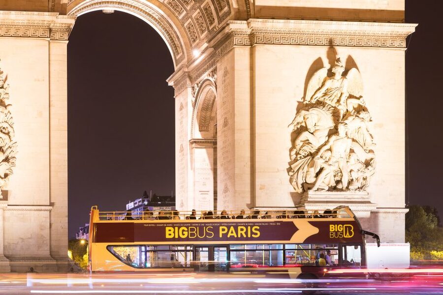 Paris: Big Bus Hop-on Hop-off Tour & Panoramic Night Tour - Eiffel Tower and Champs-Élysées by day, with control over timing