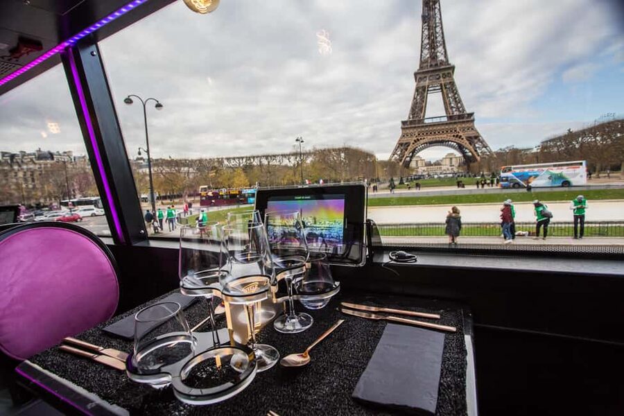 Paris: Bus Toqué Tour with 5-Course Dinner and Champagne - Upstairs Tables, Glass Ceiling Sky, and How You Should Pick Your Seat