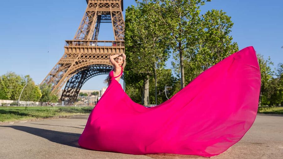 Paris: Eiffel Tower Flying-Dress Photoshoot jonadress - Price and Value: $330 Per Group Up to 2