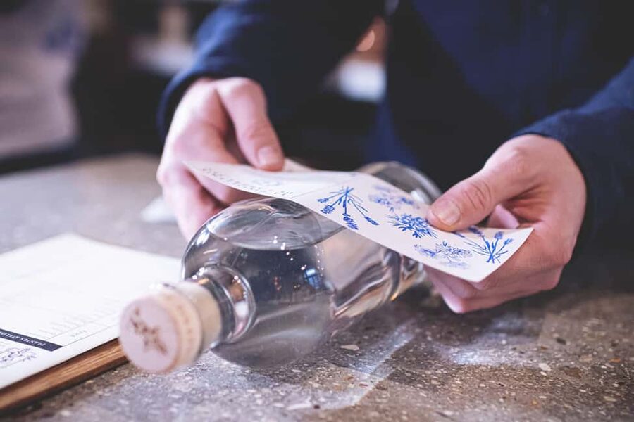 Paris gin making workshop in English - Bottling Your 70cl Gin and Making a Label