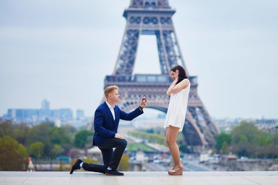 Paris: Romantic Photoshoot for Couples - Meeting at Port de Suffren, then locking in your Eiffel Tower angles